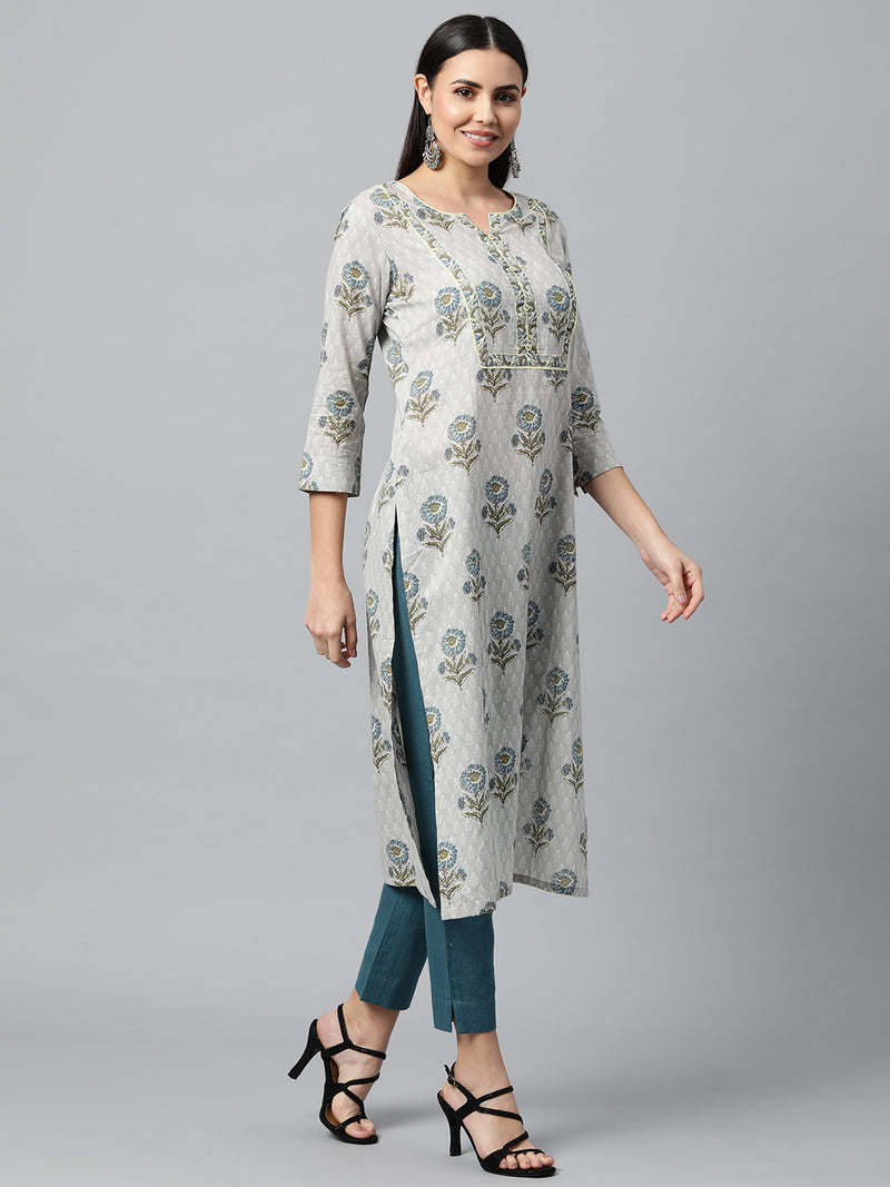 Printed Straight cotton kurta