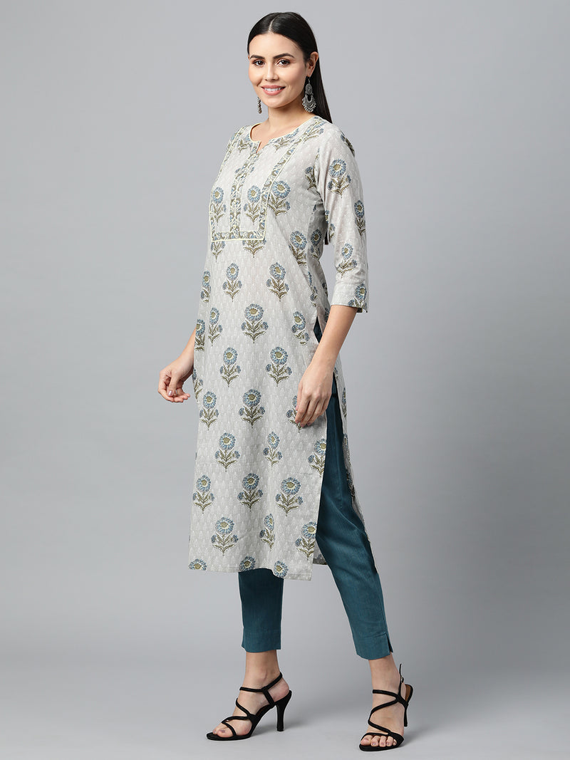 Printed Straight cotton kurta