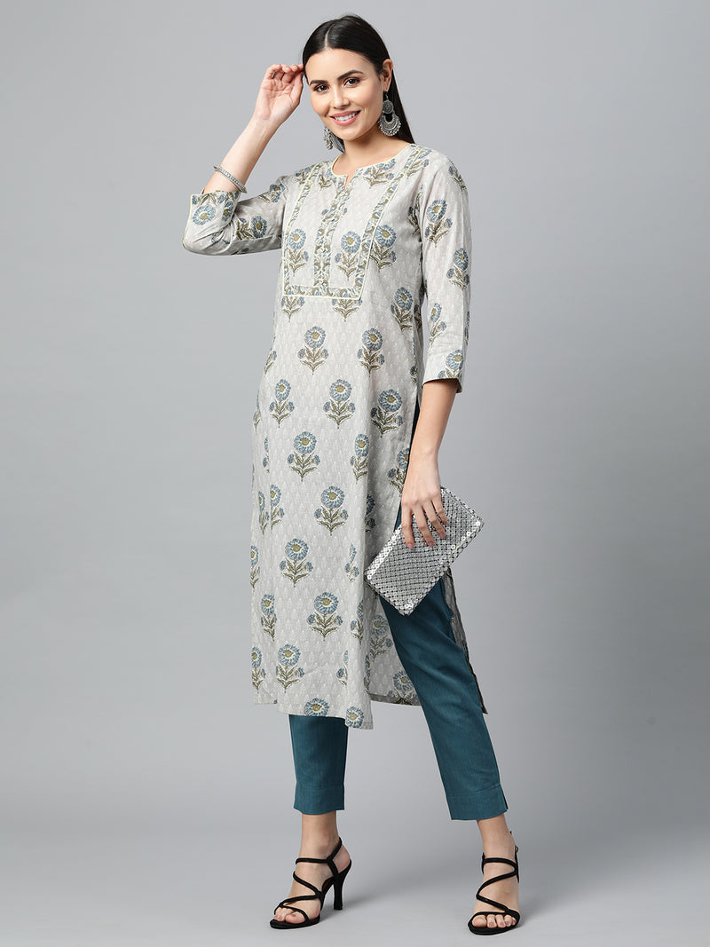 Printed Straight cotton kurta