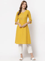 Embroidered Flared cotton kurta