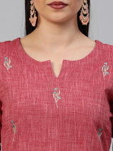 Embroidered Straight cotton Kurta.