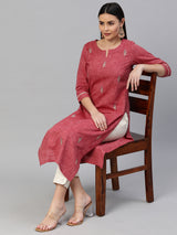 Embroidered Straight cotton Kurta.