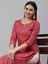 Embroidered Straight cotton Kurta.