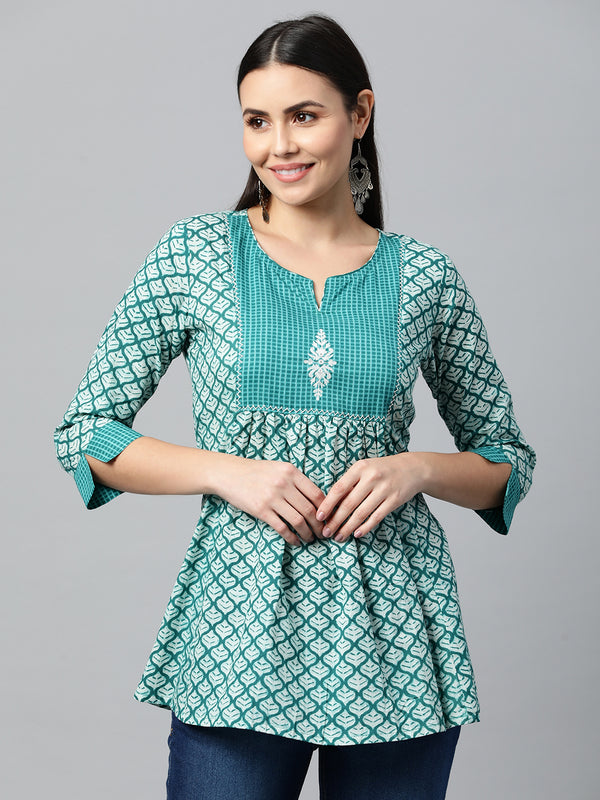 Udaan - Tunic with an embroidered yoke.