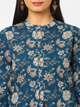 Printed 3/4 sleeve Shirt style Cotton Top