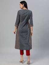 Khoobsurat - A line printed cotton kurta with metal embellishment.