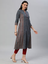 Khoobsurat - A line printed cotton kurta with metal embellishment.