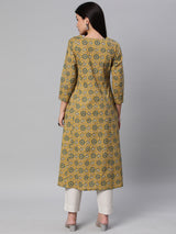 Printed Flared cotton  Kurta with 3/4 sleeve