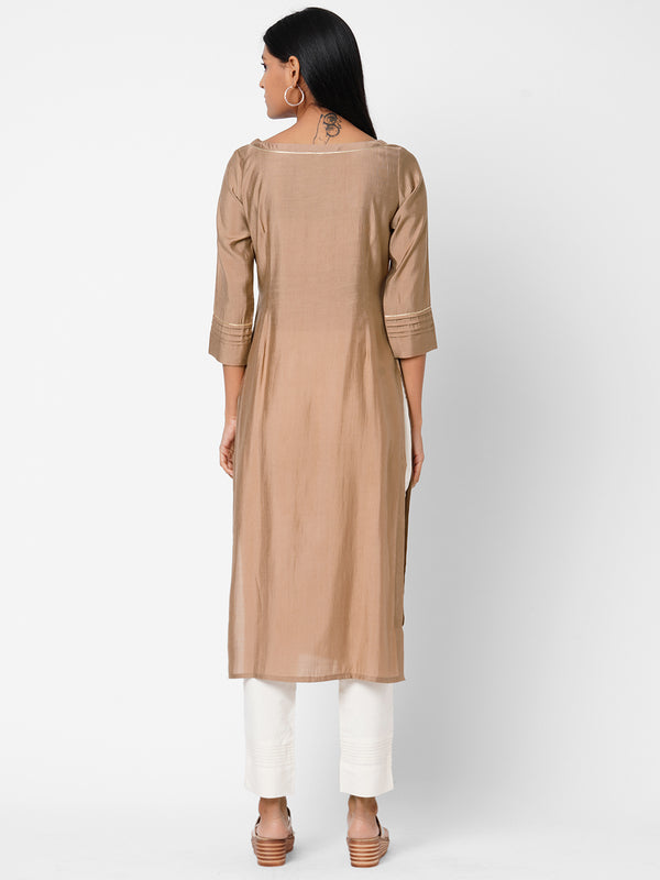 VAMA - Silk blend pleated kurta