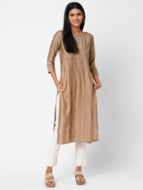 VAMA - Silk blend pleated kurta