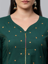 VAMA - A-line embroidered cotton kurta