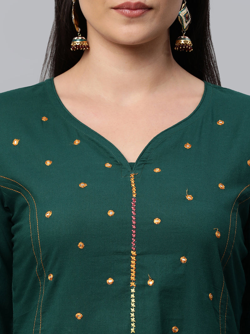 VAMA - A-line embroidered cotton kurta