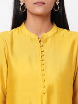 VAMA - Silk blend kurta with sleeve emb