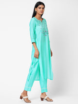 Embroidered Straight Kurta with Pants