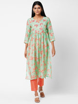 Printed Muslin Straight Kurta and Straight Pants