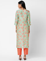 Printed Muslin Straight Kurta and Straight Pants