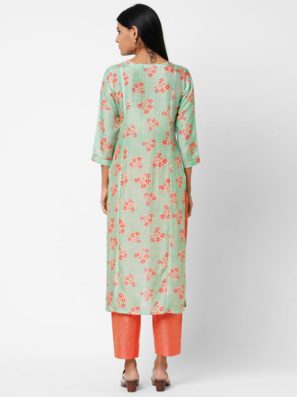 Printed Muslin Straight Kurta and Straight Pants