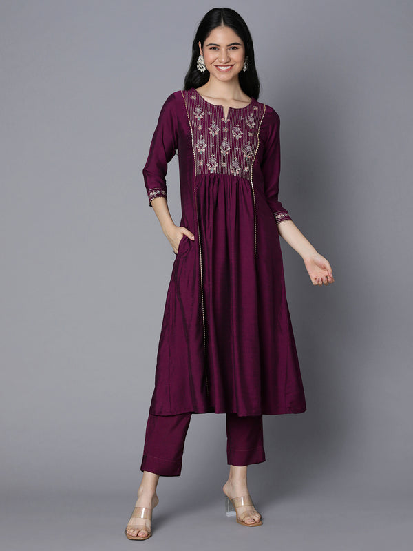 TASYA - A line kurta with embroidered yoke