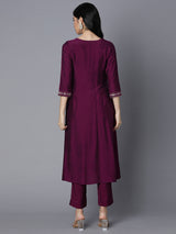 TASYA - A line kurta with embroidered yoke