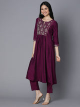 TASYA - A line kurta with embroidered yoke